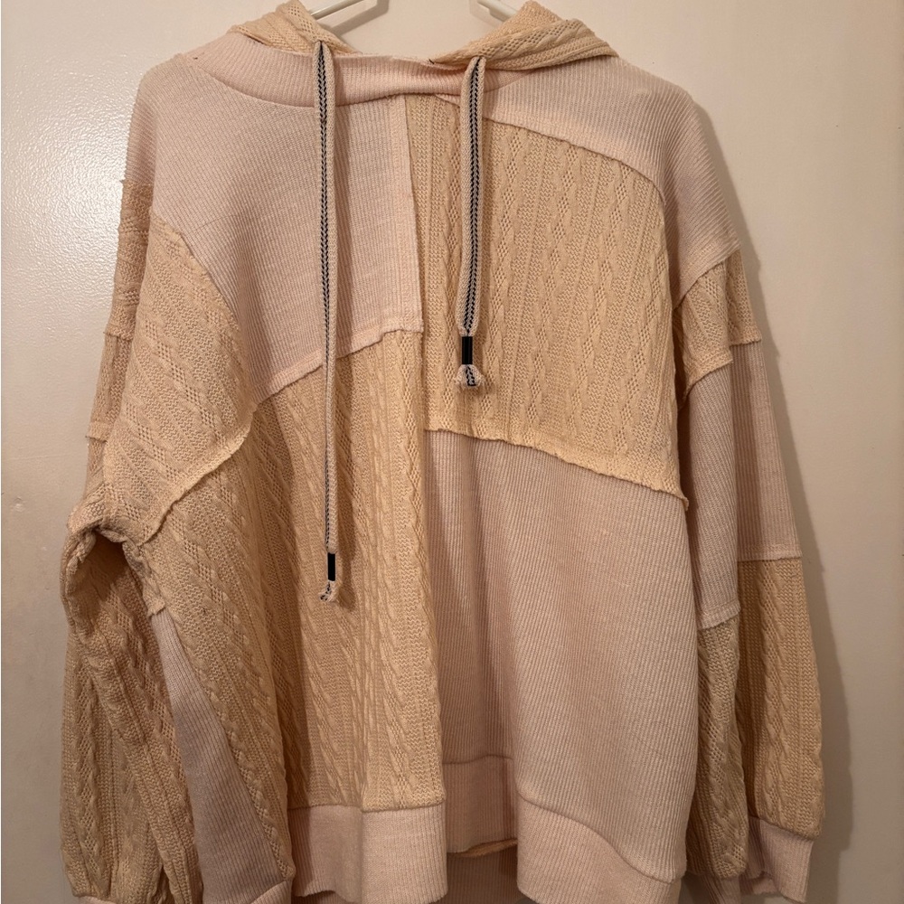 Women's Cream Hooded Sweater